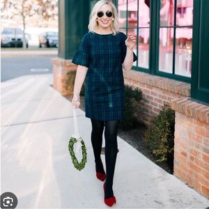 Vineyard Vines Blackwatch Flutter Sleeve Plaid Dress
